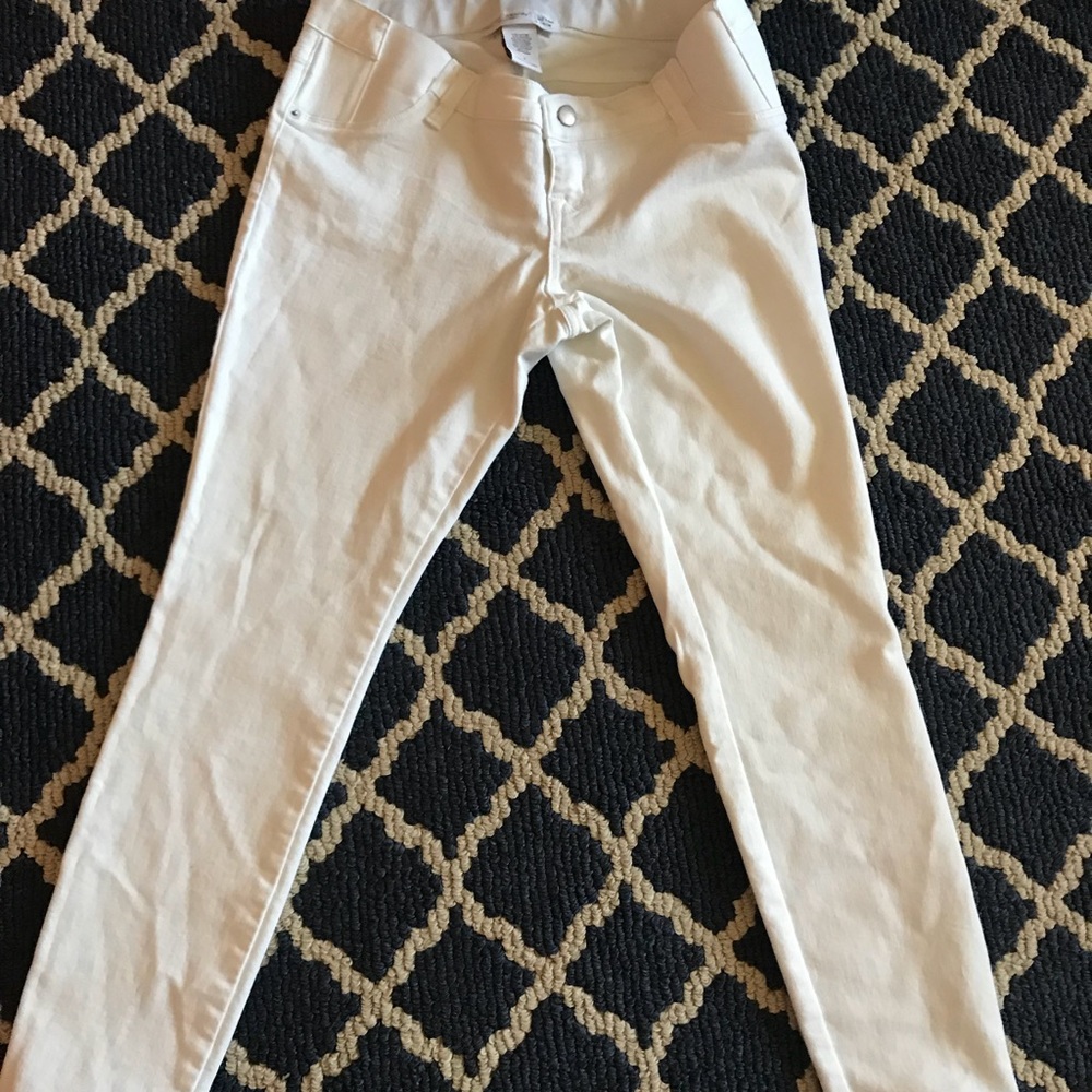White side panel maternity pants